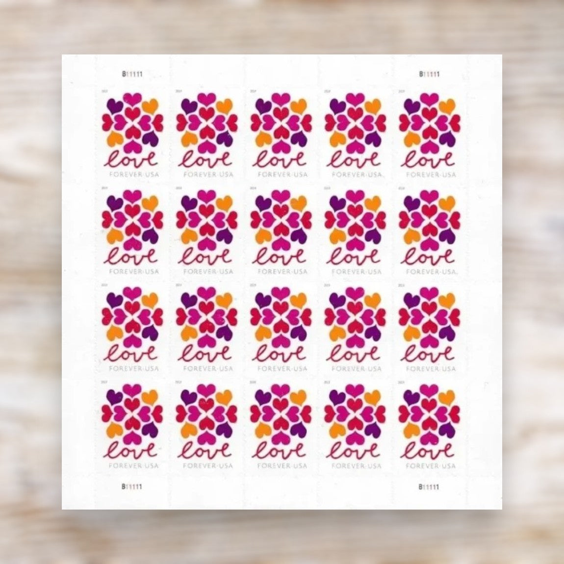 2019 Hearts Blossom Forever Postage Stamps Self-Adhesive Sheet for Love and Wedding Mail