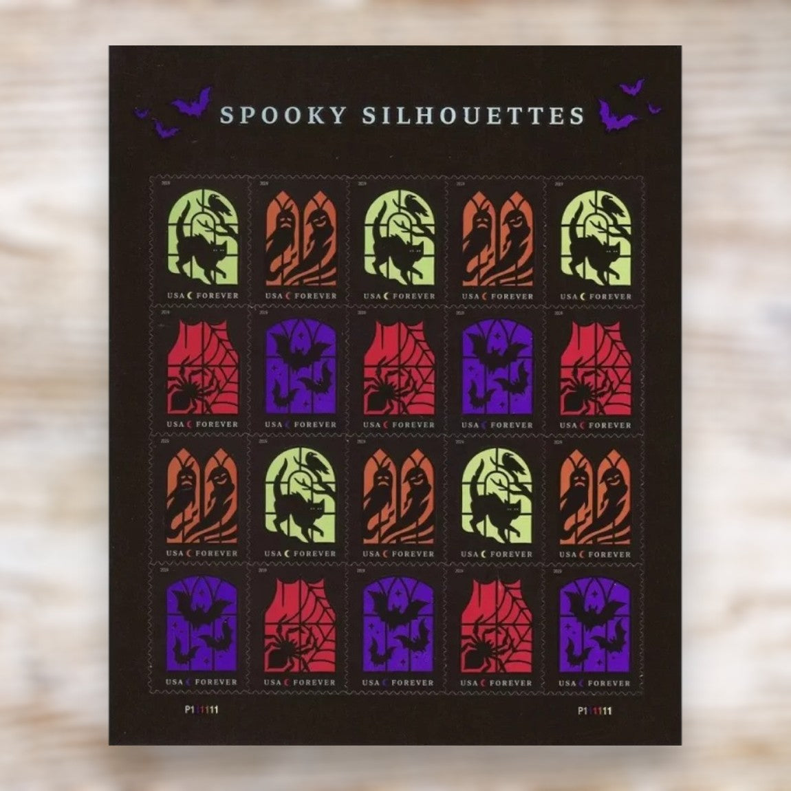 Spooky Silhouettes 2019 Forever Postage Stamps Self-Adhesive Sheet for Halloween Mail
