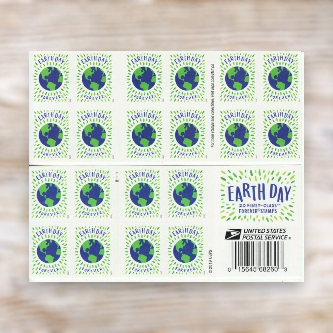 Earth Day 2020 Forever Postage Stamps Self-Adhesive Booklet for Everyday Mail