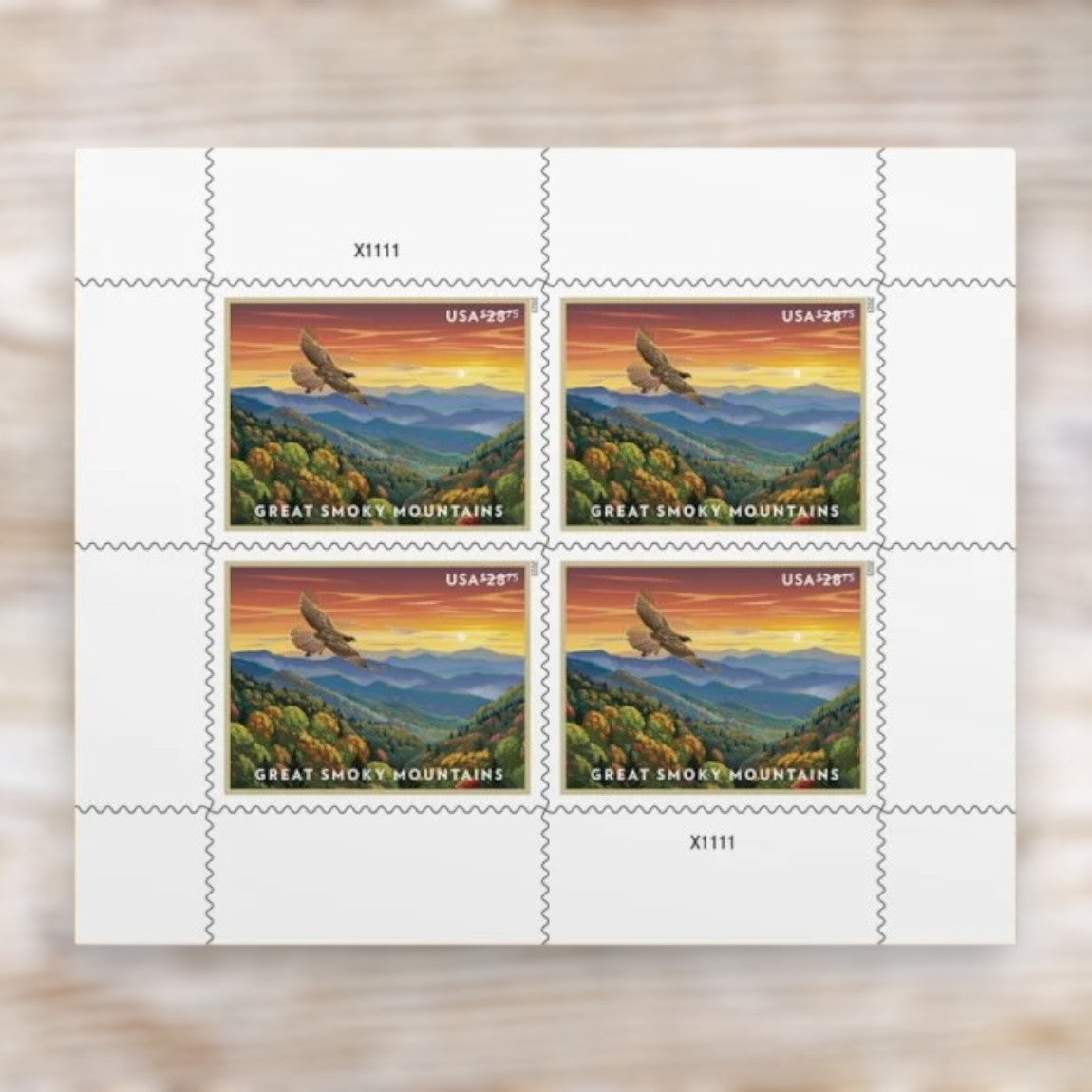 Great Smoky Mountains 2023 $28.75 Priority Mail Express Stamps Self-Adhesive Sheet