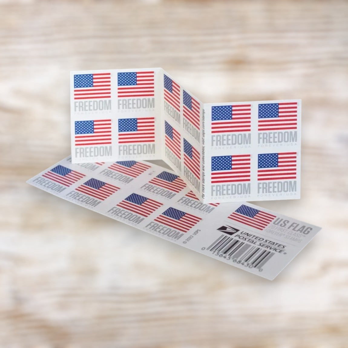U.S. Flag 2023 Forever Postage Stamps Self-Adhesive Booklet for Everyday and Patriotic Mail