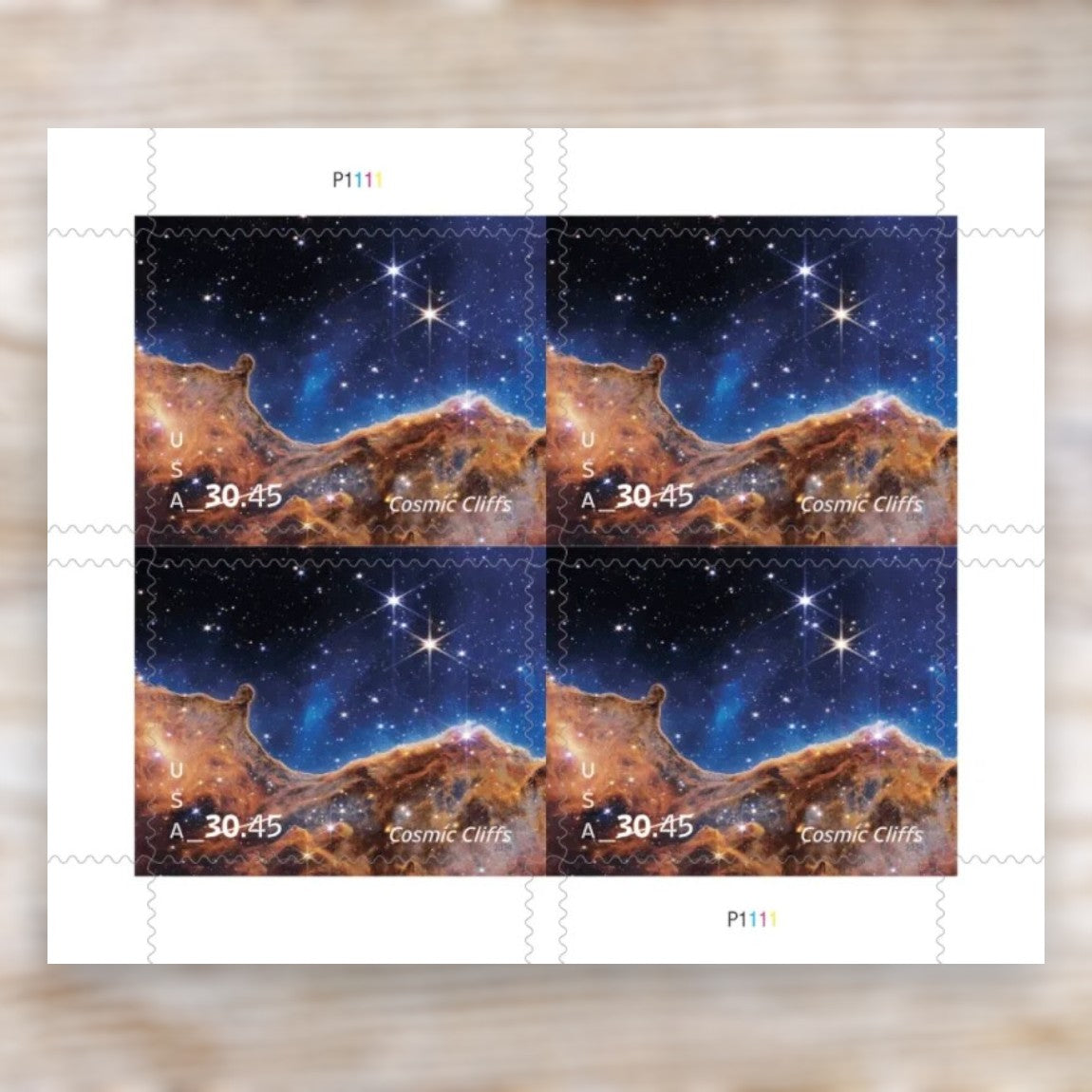 Cosmic Cliffs 2024 $30.45 Priority Mail Express Postage Stamps Self-Adhesive Sheet