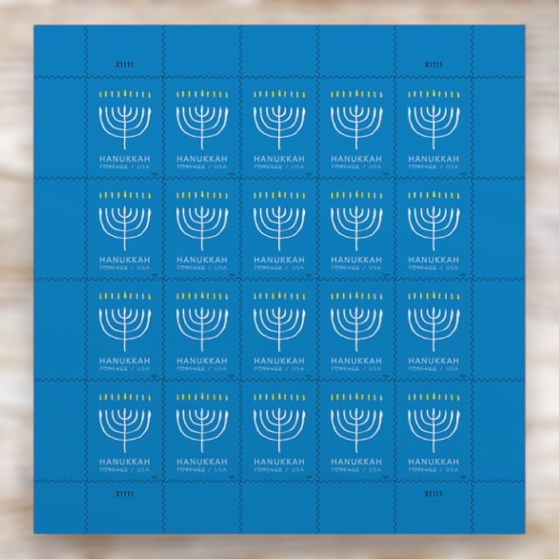 Hanukkah 2024 Forever Postage Stamps Self-Adhesive Sheet for Holiday Mail