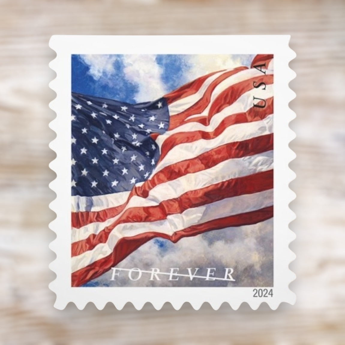 U.S. Flag 2024 Forever Postage Stamps Self-Adhesive Coil for Everyday Mail