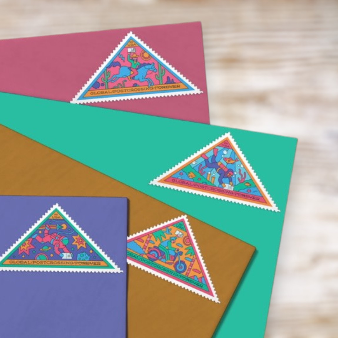 Postcrossing 2026 Global Forever Postage Stamps Self-Adhesive Sheet for International Mail
