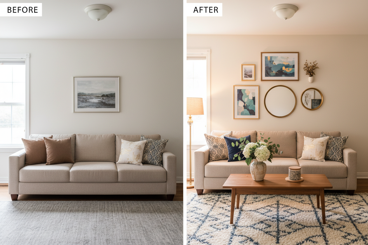 How Small Décor Changes Can Transform Your Home. Before vs. After