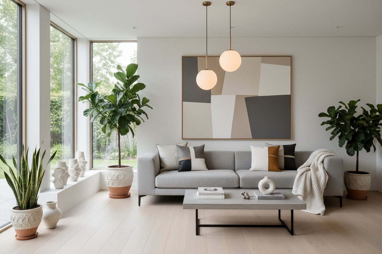 Modern Home Decor ideas. A modern decorated room with a sofa, table etc.