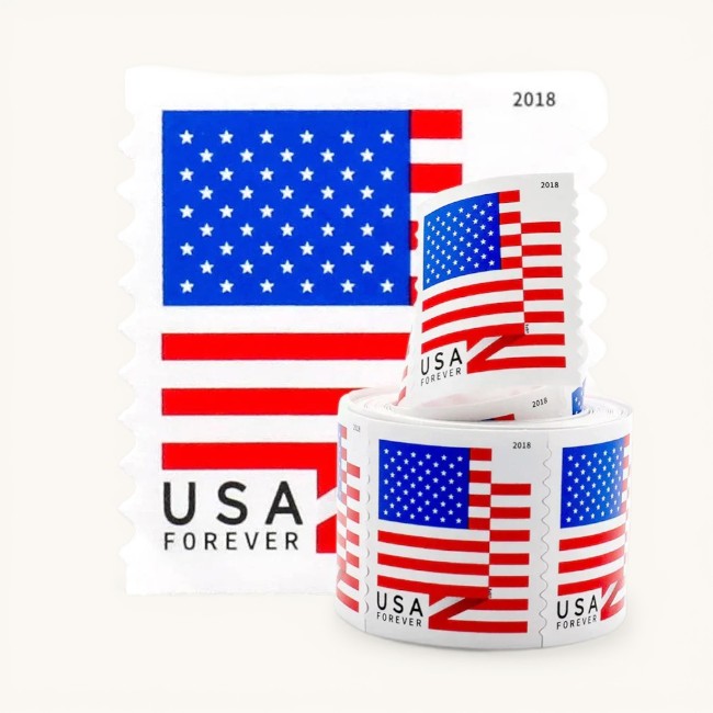 2018 U.S. Flag Forever Postage - 100 Count Self Adhesive Coil Roll