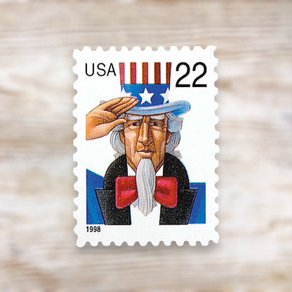 1998 Uncle Sam 22¢ Postage Stamps Self-Adhesive Sheet for Additional Postage