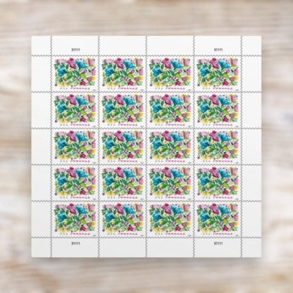 Celebration Blooms 2024 Forever Postage Stamps Adhesive Sheet for Wedding Invitations