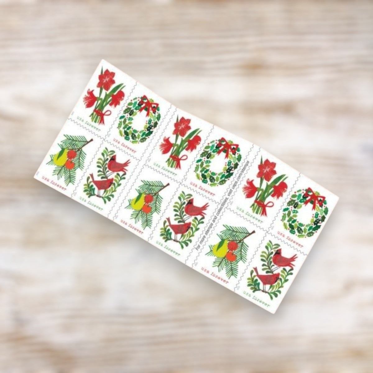 Holiday Cheer 2025 Forever Postage Stamps Adhesive Booklet for Holiday Cards