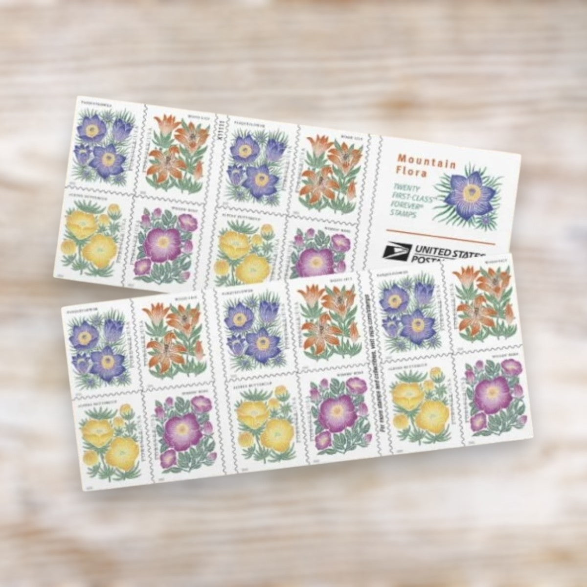 Mountain Flora 2022 Forever Postage Stamps Adhesive Booklet for Everyday Mailing
