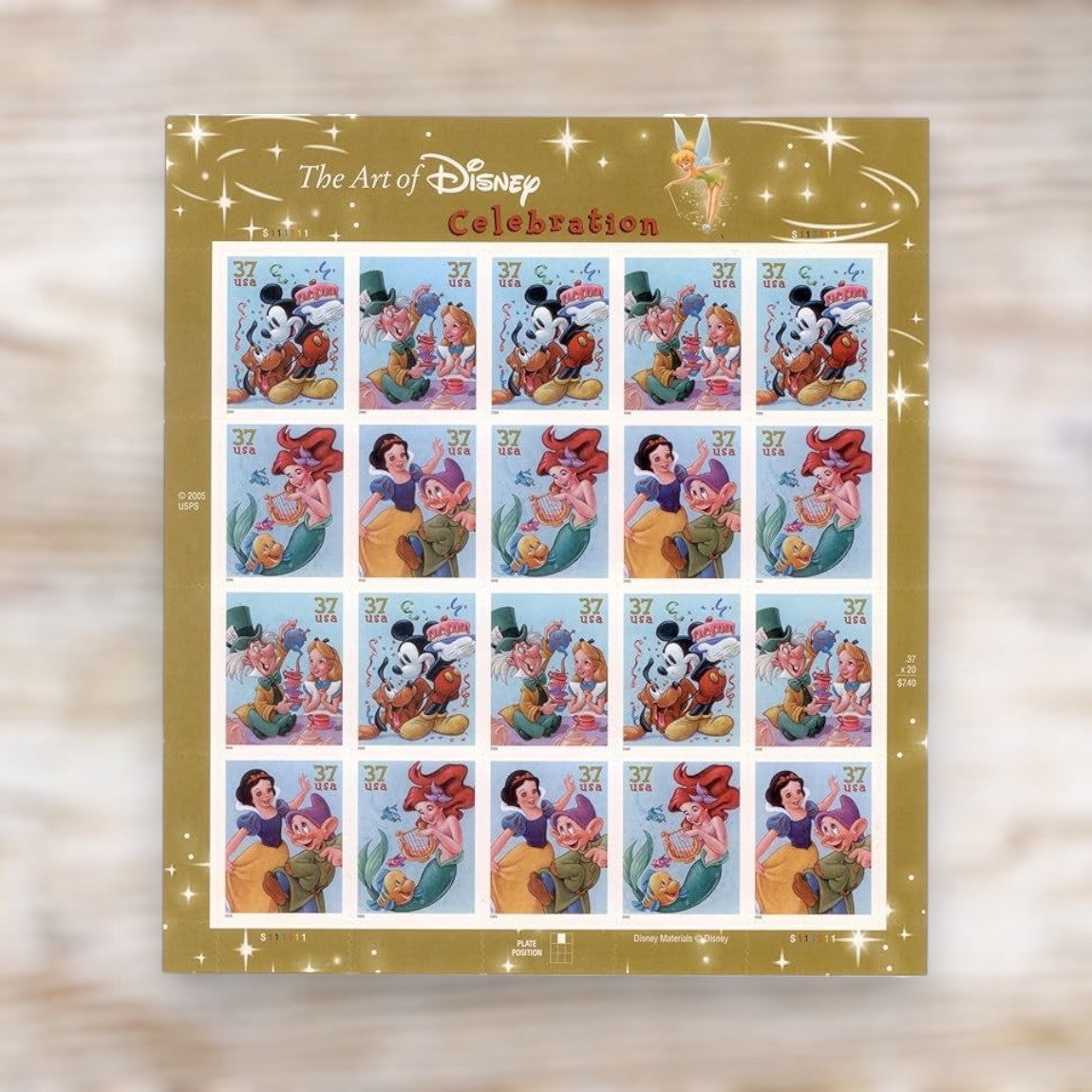 The Art of Disney: Celebration 2005 37¢ Stamps Self-Adhesive Sheet for Additional Postage