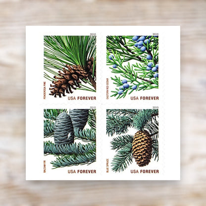 Holiday Evergreens 2010 Forever Postage Stamps Self-Adhesive Booklet for Holiday Mail