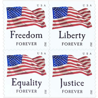 U.S. Flag 2012 Forever Postage Stamps Self-Adhesive Sheet