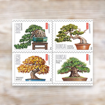 Bonsai Trees 2012 Forever Postage Stamps Self-Adhesive Booklet for Everyday Mail