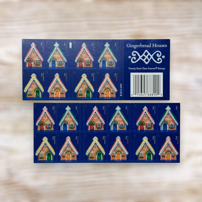 Gingerbread Houses 2013 Forever Postage Stamps Self-Adhesive Booklet for Holiday Mail