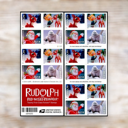 Rudolph the Red-Nosed Reindeer 2014 Forever Postage Stamps Self-Adhesive Booklet for Holiday Mail
