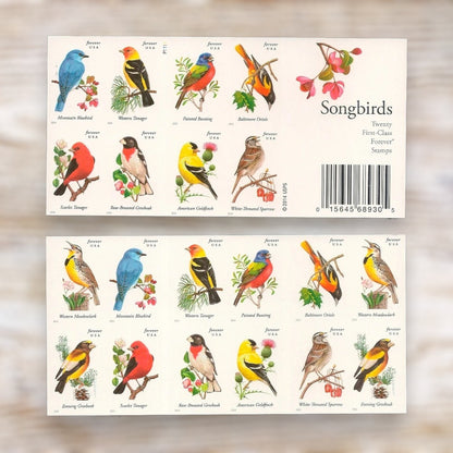 2014 Songbirds Forever Postage Stamps Self-Adhesive Booklet for Everyday Mail