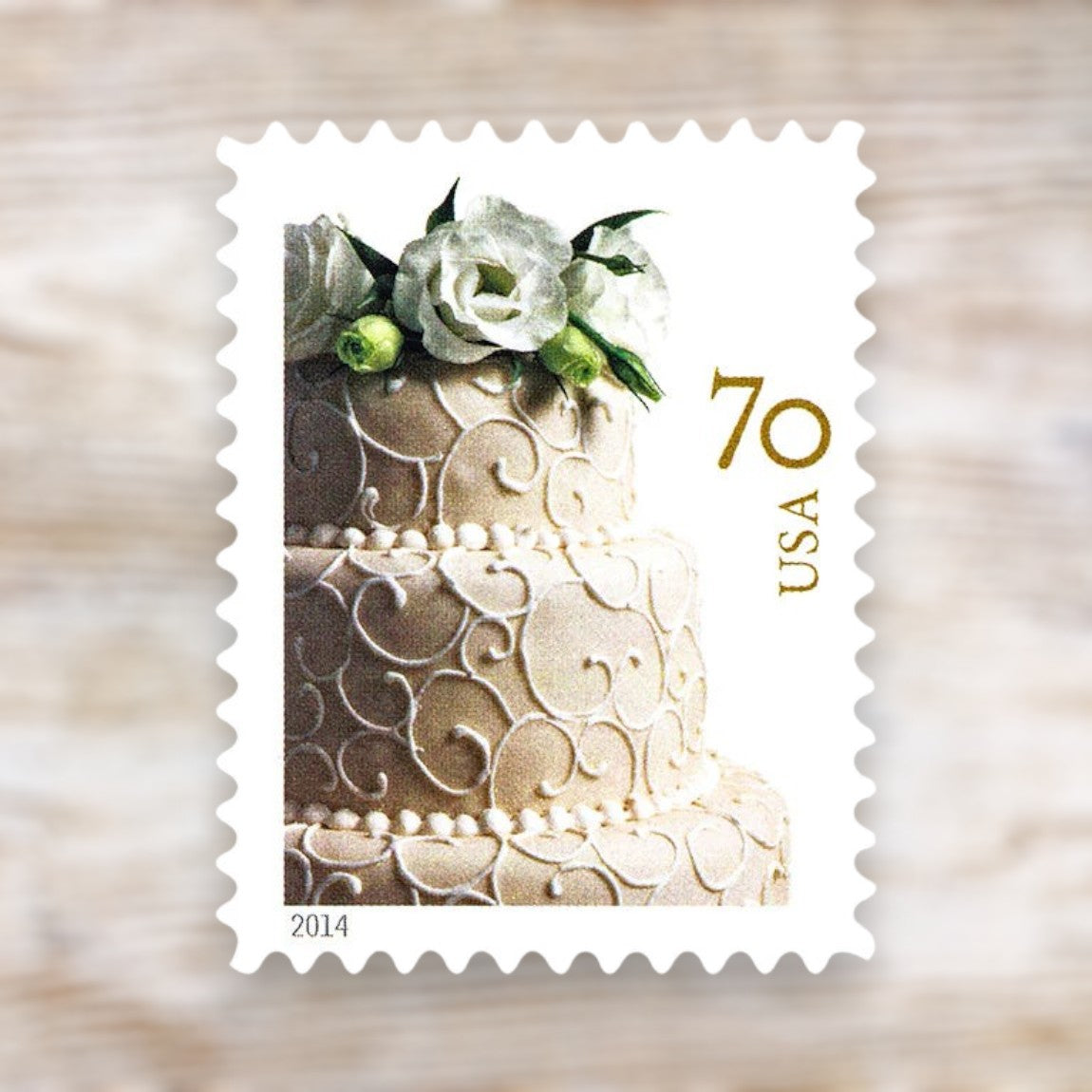 Wedding Cake 2014 70¢ Postage Stamps Self-Adhesive Sheet for Wedding Invitations