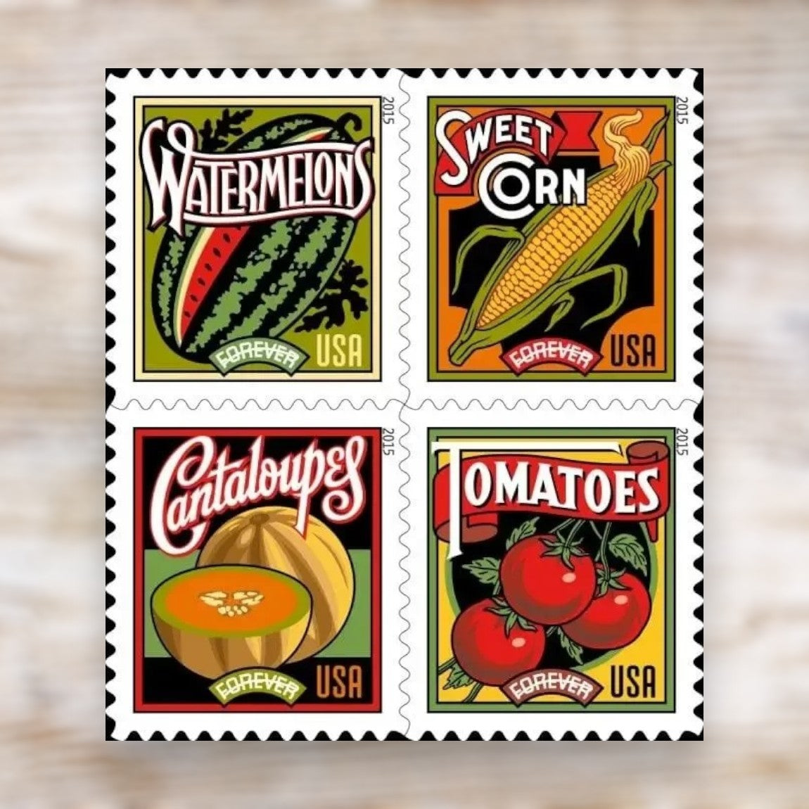 Summer Harvest 2015 Forever Postage Stamps Self-Adhesive Booklet for Everyday Mail