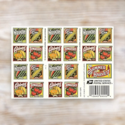 Summer Harvest 2015 Forever Postage Stamps Self-Adhesive Booklet for Everyday Mail