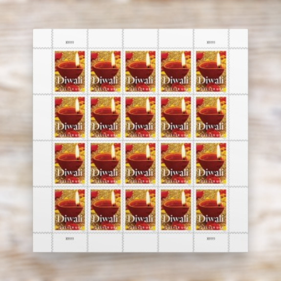 Diwali 2016 Forever Postage Stamps Self-Adhesive Sheet for Holiday Mail