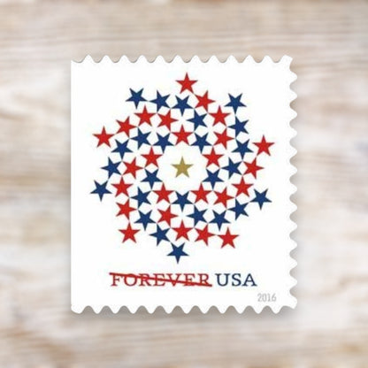 Patriotic Spiral 2016 Forever Postage Stamps Self-Adhesive Sheet for Everyday Mail