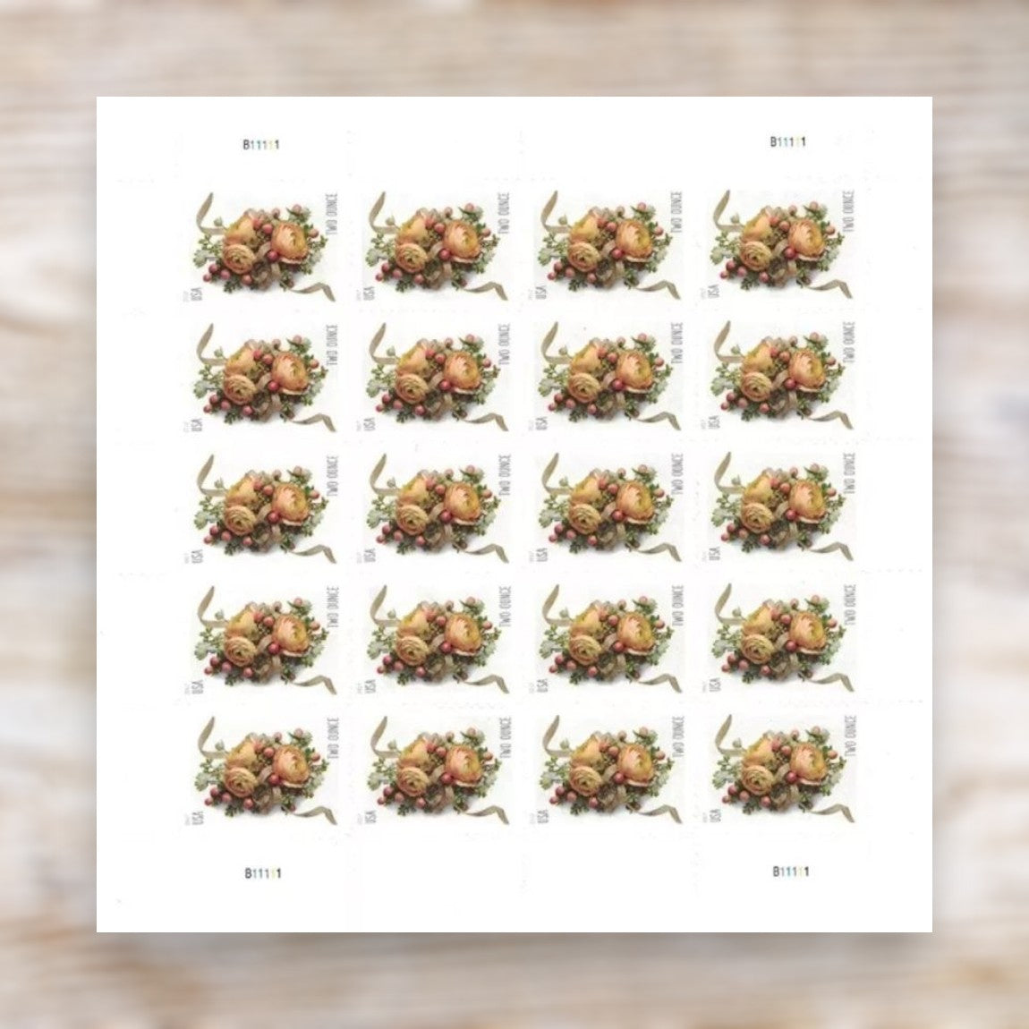 Celebration Corsage 2017 Two Ounce Postage Stamps Self-Adhesive Sheet for Wedding Invitations