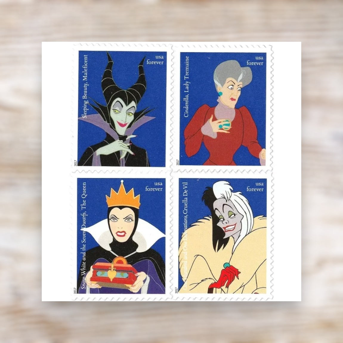 Disney Villains 2017 Forever Postage Stamps Self-Adhesive Sheet for Commemorative Mail