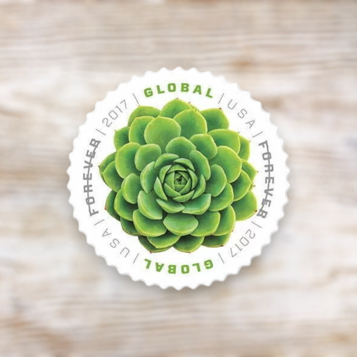 Green Succulent 2017 Global Forever Postage Stamps Self-Adhesive Sheet for International Mail