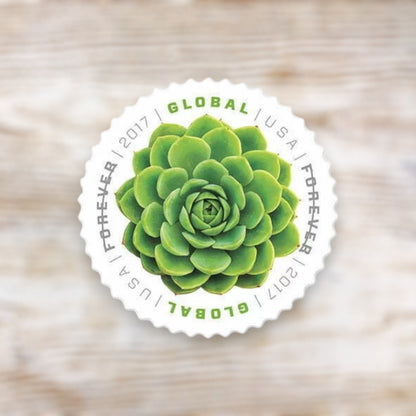 Green Succulent 2017 Global Forever Postage Stamps Self-Adhesive Sheet for International Mail