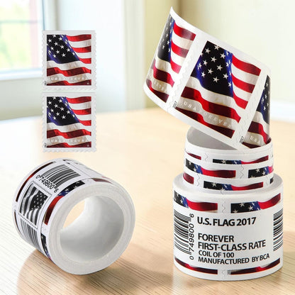 U.S. Flag Forever Stamps Bulk Pack – 25,000 Stamps / 250 Rolls – Multiple Years Available