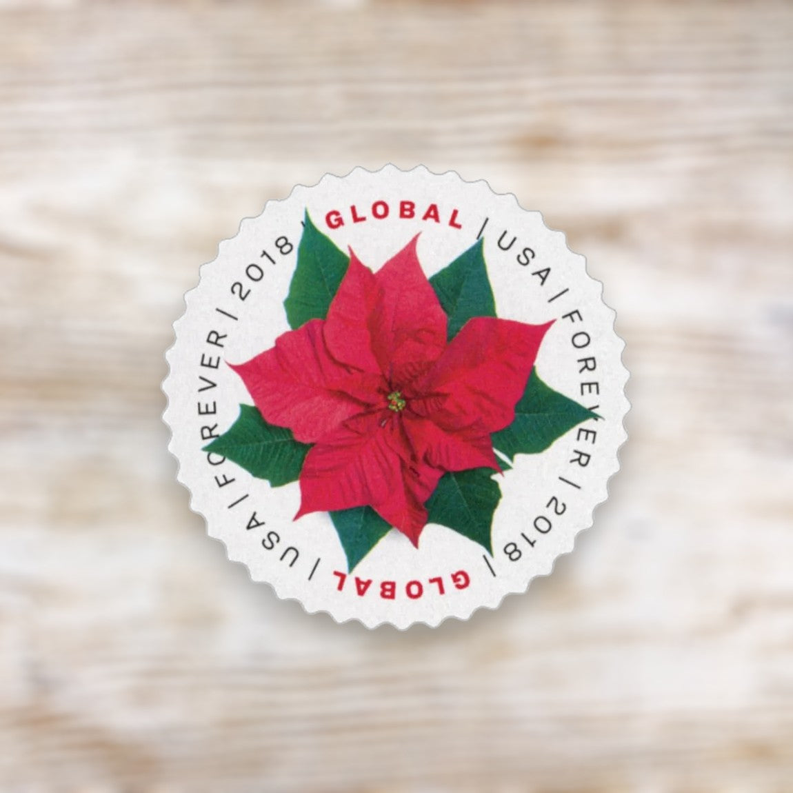Poinsettia 2018 Global Forever Postage Stamps Self-Adhesive Sheet for International Mail