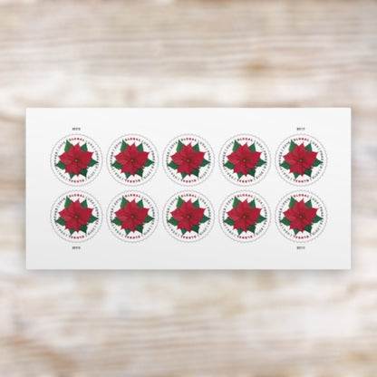 Poinsettia 2018 Global Forever Postage Stamps Self-Adhesive Sheet for International Mail