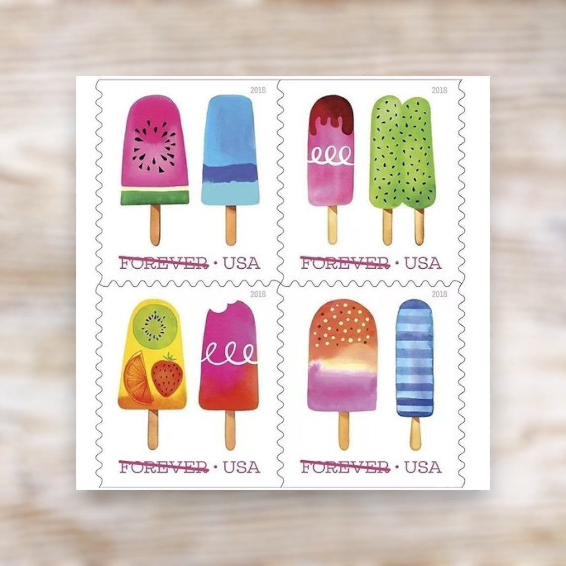 Frozen Treats 2018 Forever Postage Stamps Self-Adhesive Booklet for Everyday Mail