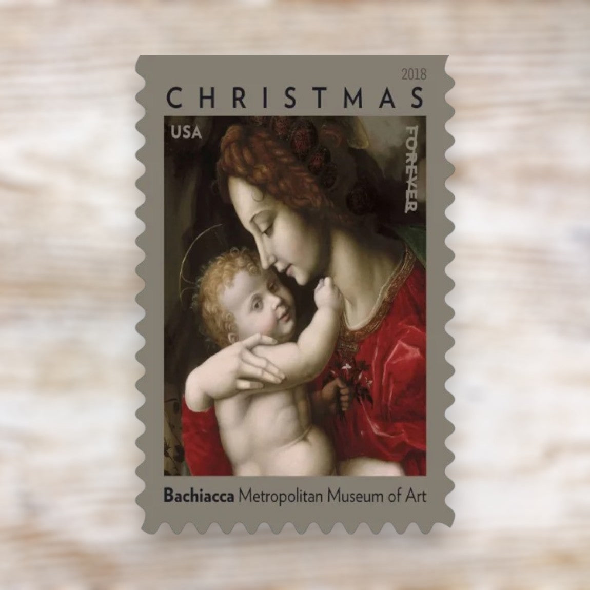“Madonna and Child” by Bachiacca 2018 Forever Postage Stamps Self-Adhesive Booklet for Holiday Mail
