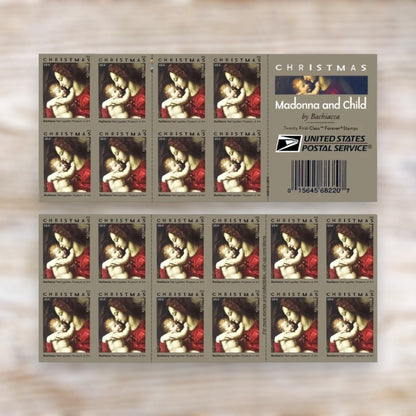 “Madonna and Child” by Bachiacca 2018 Forever Postage Stamps Self-Adhesive Booklet for Holiday Mail