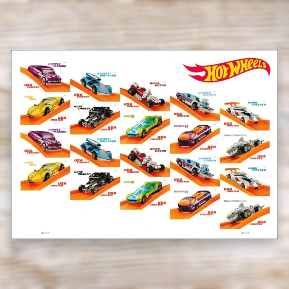 Hot Wheels 2018 Forever Postage Stamps Self-Adhesive Sheet for Commemorative Mail