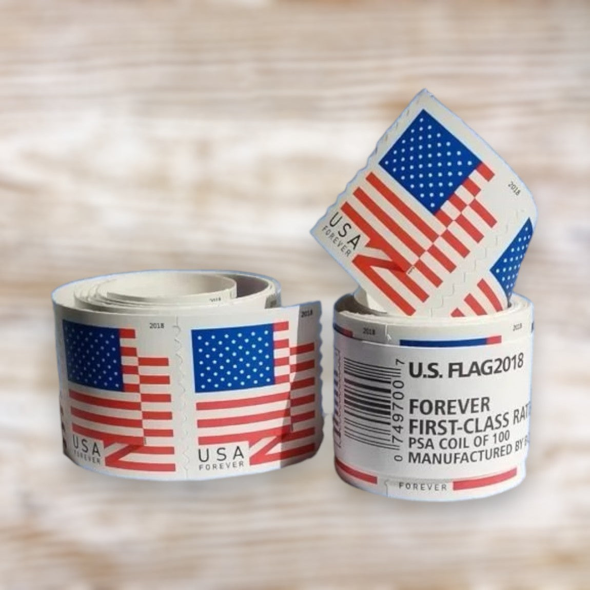 U.S. Flag Forever Stamps Bulk Pack – 25,000 Stamps / 250 Rolls – Multiple Years Available