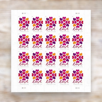 2019 Hearts Blossom Forever Postage Stamps Self-Adhesive Sheet for Love and Wedding Mail