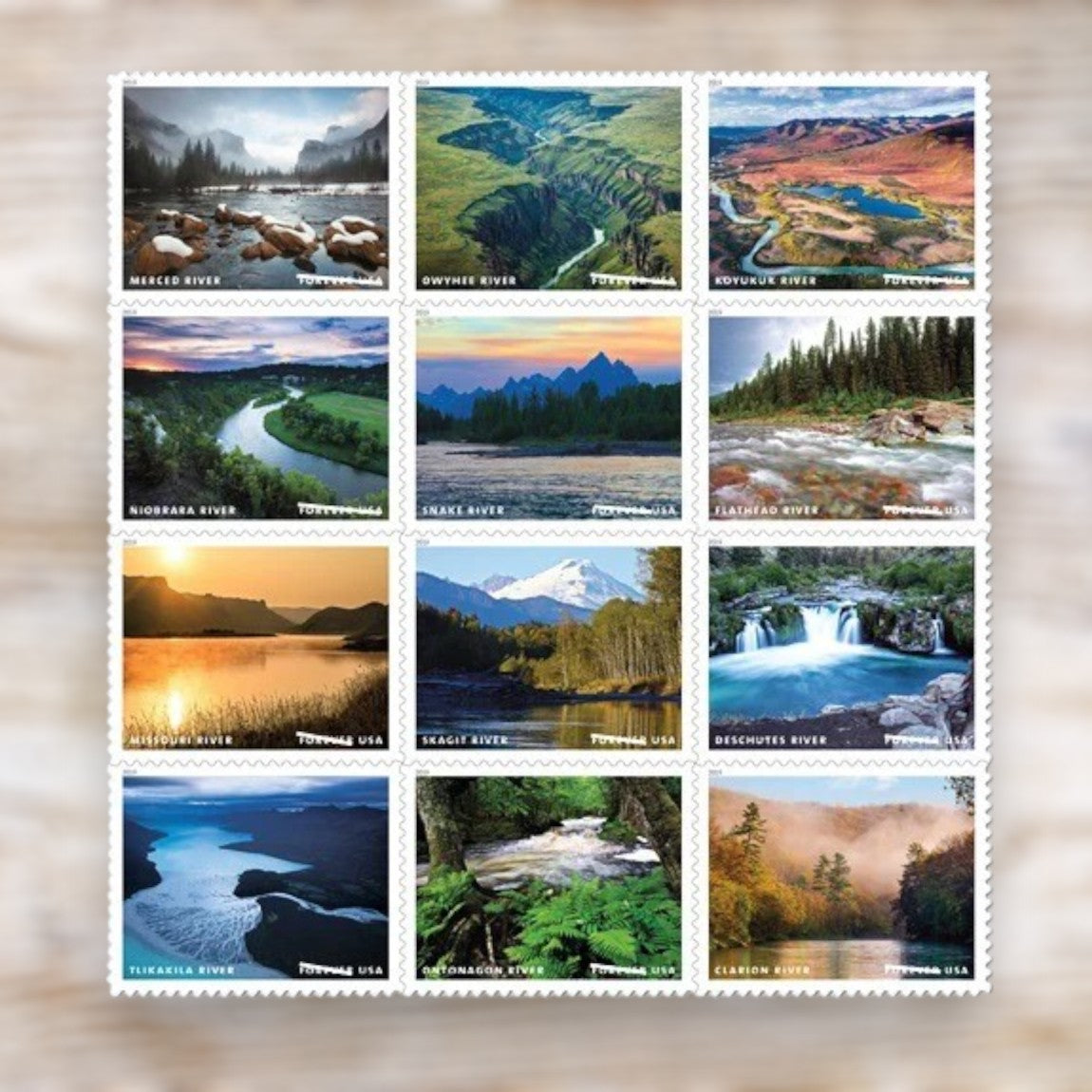 Wild and Scenic Rivers 2019 Forever Postage Stamps Self-Adhesive Sheet for Commemorative Mail