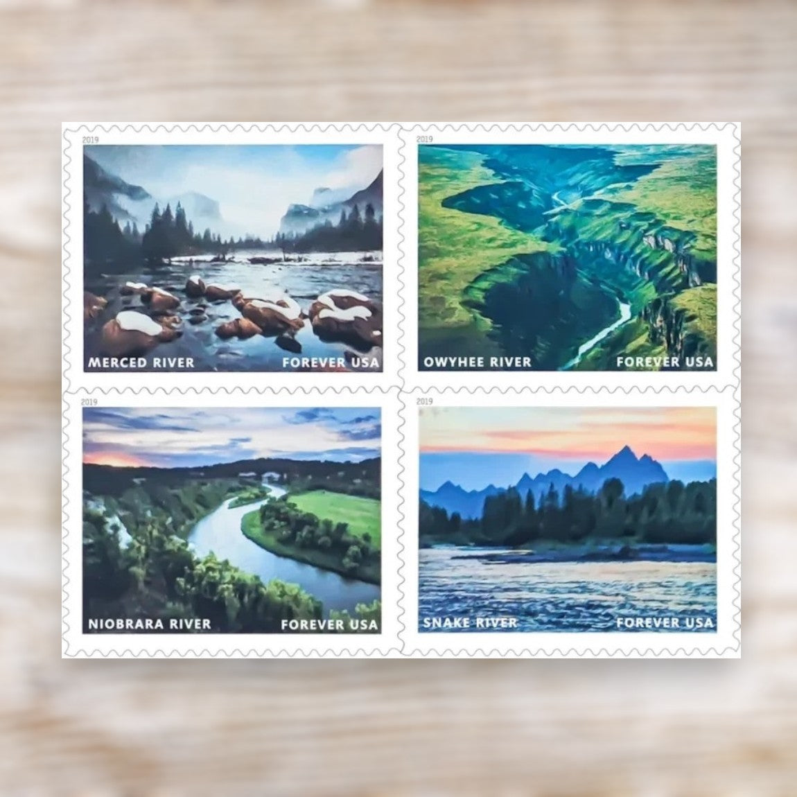 Wild and Scenic Rivers 2019 Forever Postage Stamps Self-Adhesive Sheet for Commemorative Mail