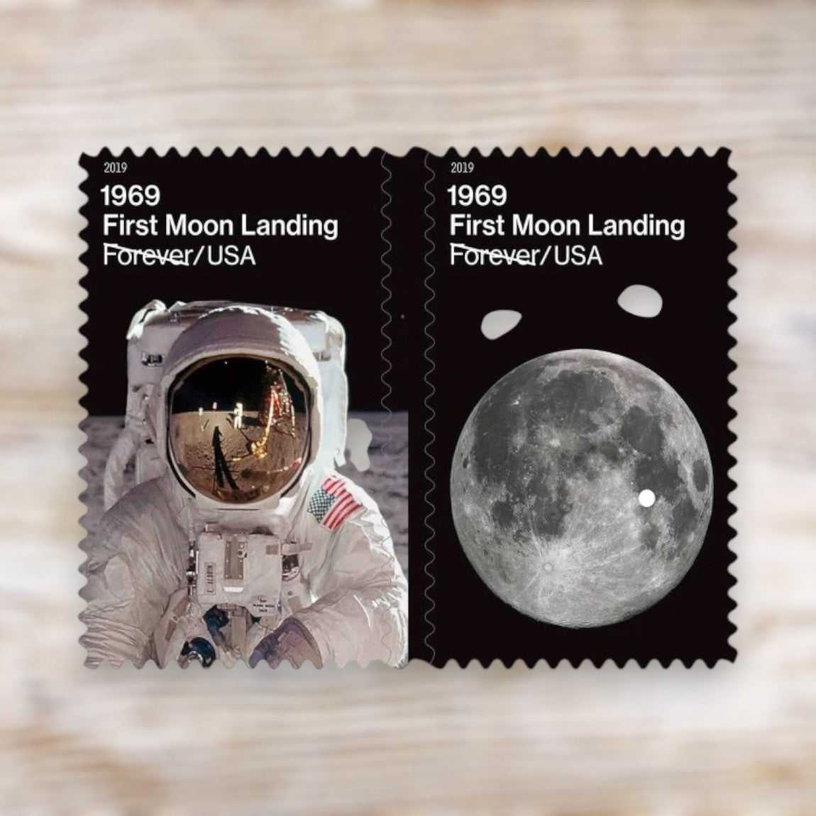 2019 1969: First Moon Landing Forever Postage Stamps Self-Adhesive Pane of 24 for Commemorative Mail
