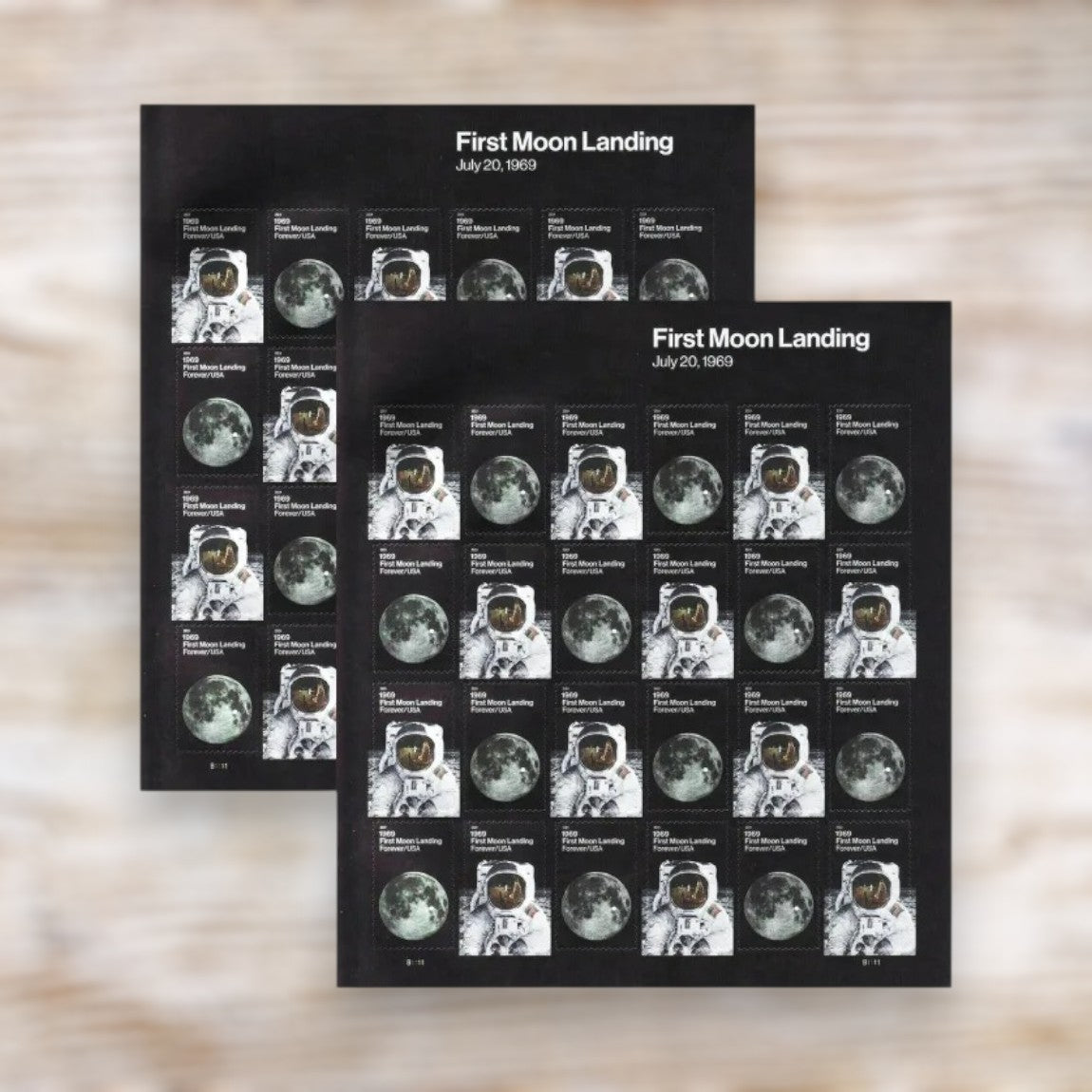 2019 1969: First Moon Landing Forever Postage Stamps Self-Adhesive Pane of 24 for Commemorative Mail