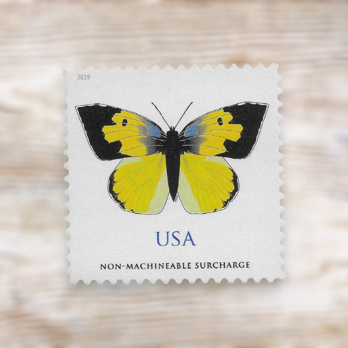 California Dogface Butterfly 2019 Non-Machineable Surcharge Postage Stamps Self-Adhesive Sheet for Square Envelopes and Invitations