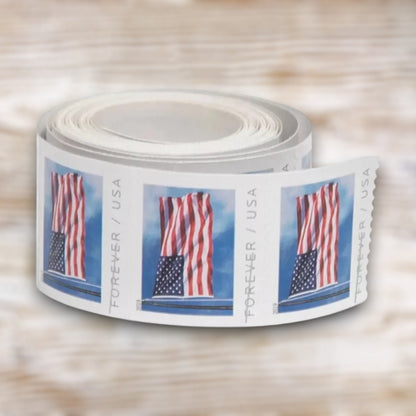 U.S. Flag Forever Stamps Bulk Pack – 25,000 Stamps / 250 Rolls – Multiple Years Available