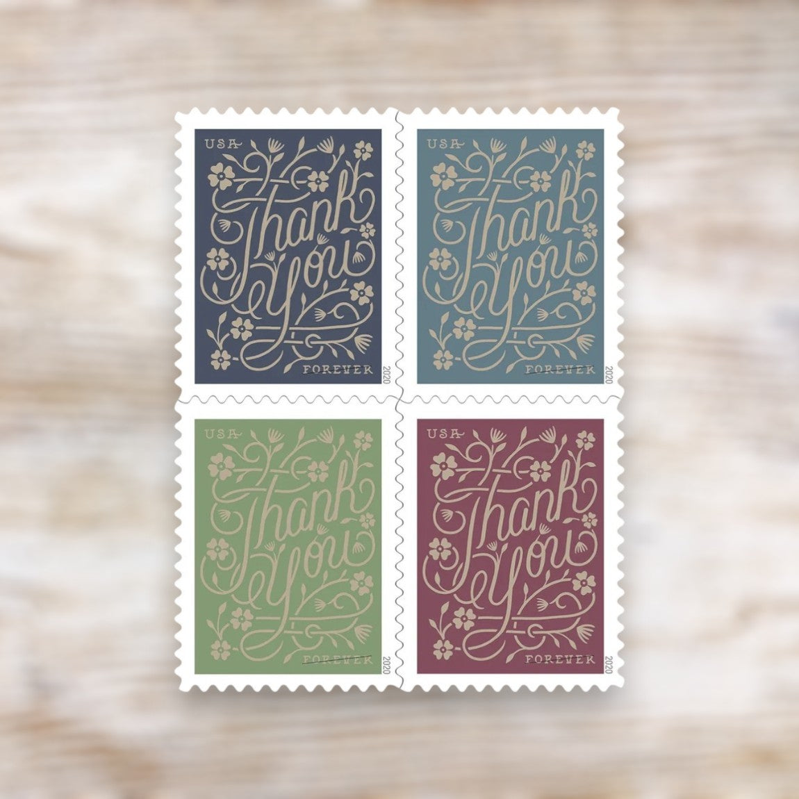 Thank You 2020 Forever Postage Stamps Self-Adhesive Sheet for Everyday Mail