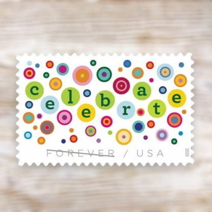 Let’s Celebrate! 2020 Forever Postage Stamps Self-Adhesive Sheet for Celebrations and Invitations