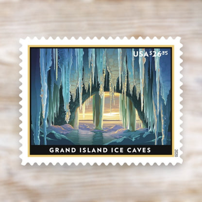 2020 Grand Island Ice Caves $26.35 Priority Mail Express Stamps Self-Adhesive Pane of 4